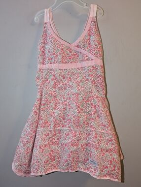 🩷 Naartjie Pink Gray Ditsy Floral Print Sundress Girls Sz 5 Handkerchief Skirt